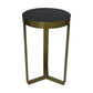 HSM Kollektion-Runder Beistelltisch-ø30x50-Schwarz/Gold-Marmor/Metall
