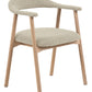 HSM Collection-Esszimmerstuhl Ella Mit Arm S/2-56x54x76-Sand/Weiß Pigmentiert-Stoff/Eiche