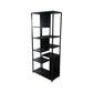 HSM Collection-Offenes Regal Levels-78x35x178-Schwarz-Mango/Metall