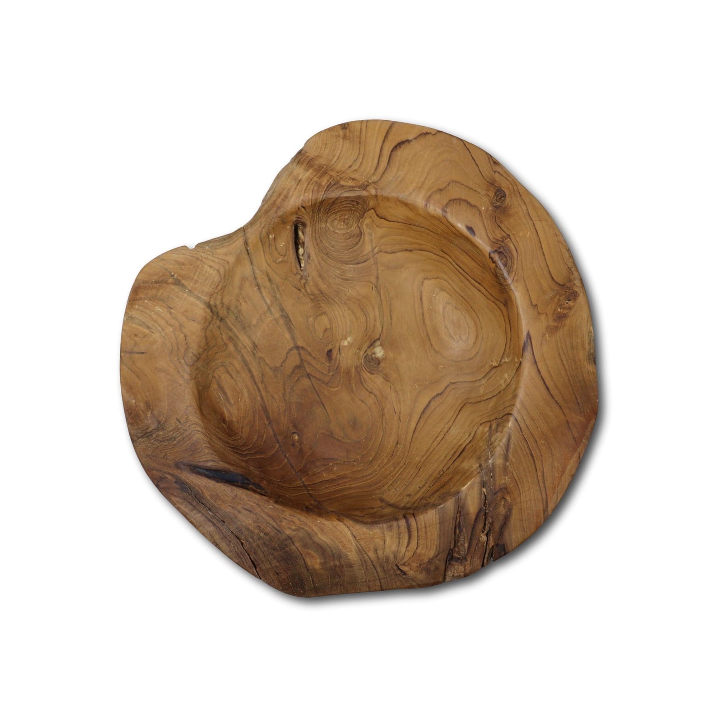HSM Collection-Fruitschale Groß -ø38-45x15-Natur-Teak