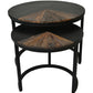 HSM Collection-Runde Beistelltisch Ronin S/2-ø60x45/ø45x40-Natur/Schwarz-Teak/Metall
