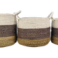 HSM Collection-Mandenset Malibu S/3-ø36x30 / ø34x27 / ø32x25-Natur/Sortiert-Raffia/Seegras