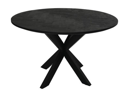 HSM Kollektion-Runder Esstisch Mosaik-140x140x77-Schwarz-Mango/Metall