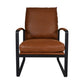 HSM Kollektion-Sessel Miami-95x65x95-Cognac/Schwarz-Leder/Metall