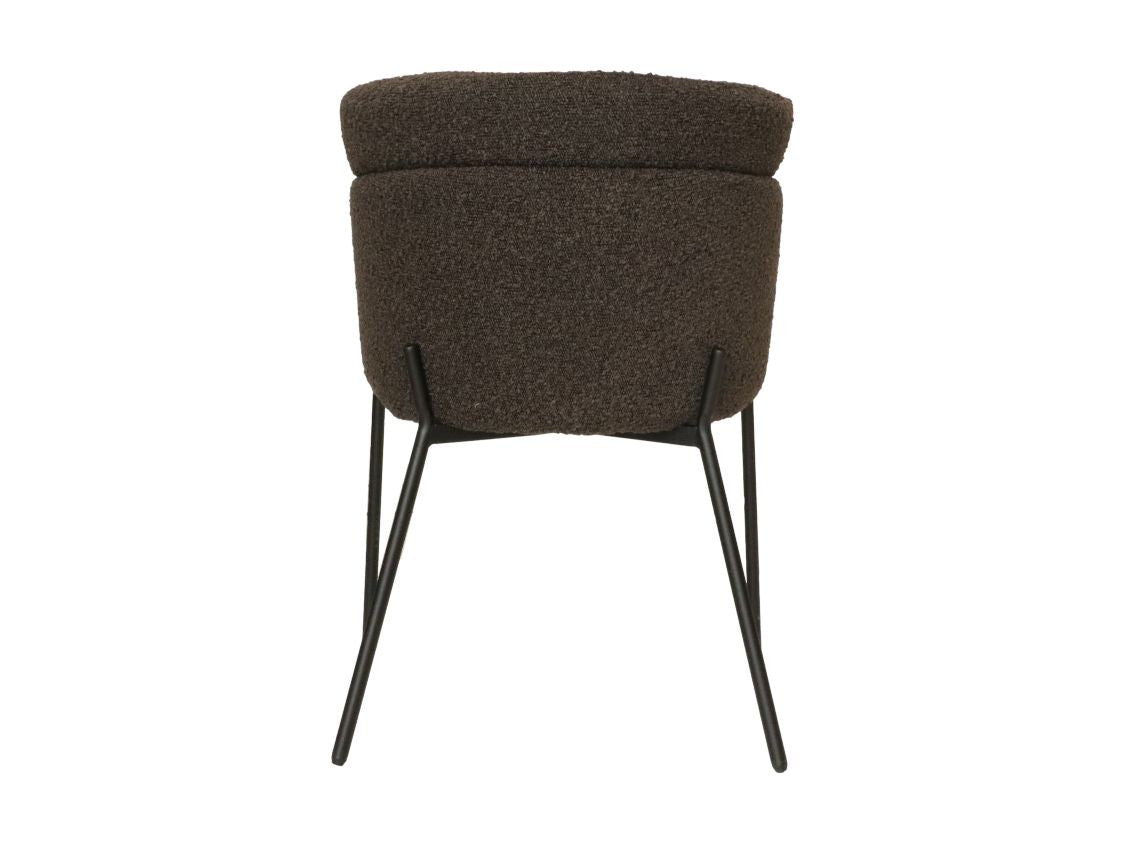 HSM Collection-Esszimmerstuhl Luca S/2-57x60x81-Braun/Schwarz-Stoff/Metall