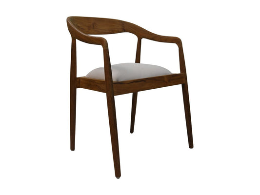 HSM Kollektion-Esszimmerstuhl Wifera + Sitz-55x41x78-Natur/Weiß-Teak/Stoff