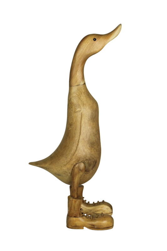 HSM Kollektion-Holzente Handgefertigt-12x18x44-Natur-Bambus/Teak