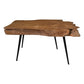 HSM Collection-Rechteckiger Couchtisch Root-80x50x43-Natur/Schwarz-Teak/Metall