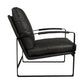 HSM Kollektion-Sessel Miami-95x65x95-Dunkelgrau/Schwarz-Leder/Metall