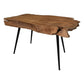 HSM Collection-Rechteckiger Couchtisch Root-80x50x43-Natur/Schwarz-Teak/Metall