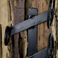 HSM Collection-Stand Weinregal 4 Flaschen-32x28x100-Braun/Schwarz-Teak