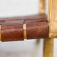 HSM Collection-Loungestoel mit Armlehne-natur/cognac-Leder/Teak-83x73x69
