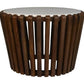 HSM Kollektion-Runder Beistelltisch-ø60x60-Braun/Weiß-Mango/Marmor
