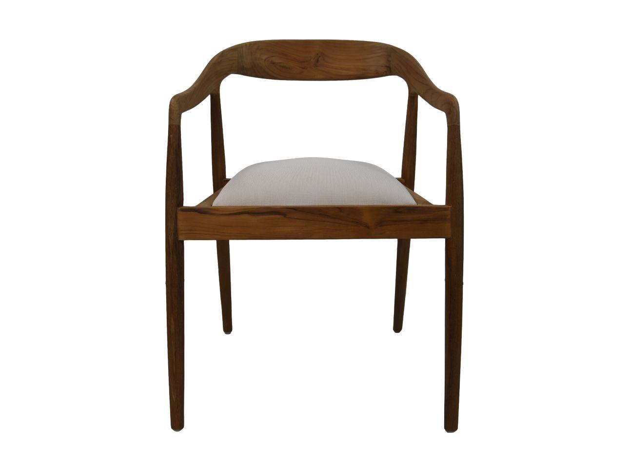 HSM Kollektion-Esszimmerstuhl Wifera + Sitz-55x41x78-Natur/Weiß-Teak/Stoff
