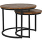 HSM Collection-Runde Beistelltisch Ronin S/2-ø60x45 / ø45x40-Braun/Schwarz-Mango/Metall