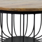 HSM Collection-Runde Beistelltische Maden S/2-ø60x33 / ø45x30-Natur/Schwarz-Mango/Metall