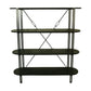 HSM Collection-Wandregal mit 4 Regalen-130x39x140-Schwarz-Mango/Metall