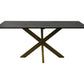 HSM Kollektion-Rechteckiger Esstisch aus Marmor-180x90x77-Schwarz/Gold-Marmor/Metall