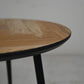 HSM Collection-Runde Beistelltisch Fishbone S/2-ø60x49/ø45x39-Natur-Schwarz/Schwarz-Eiche/Metall