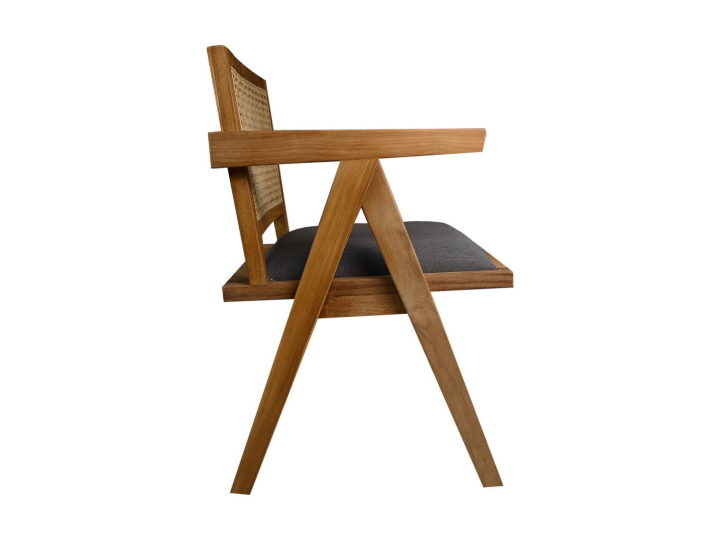 HSM Collection-Esszimmerstuhl Phi-52x54x83-Natur/Dunkelgrau-Teak/Stoff
