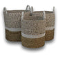 HSM Collection-Mandenset Malibu S/3-ø42x45 / ø38x42 / ø34x39-Natur/Weiß-Wasserhyazinthe