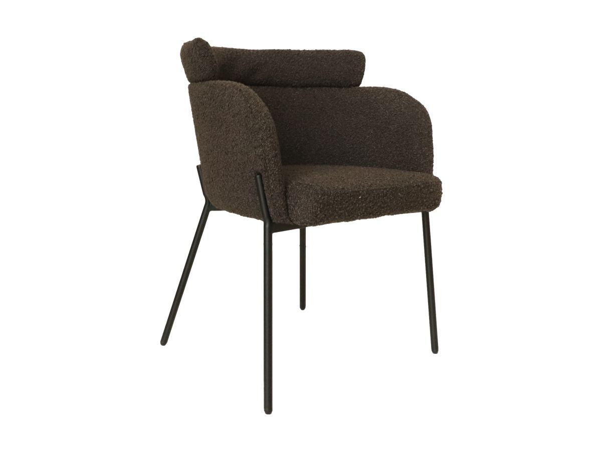 HSM Collection-Esszimmerstuhl Luca S/2-57x60x81-Braun/Schwarz-Stoff/Metall