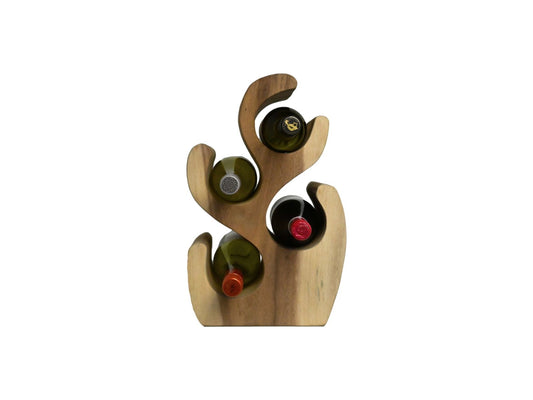 HSM Collection-Ständer Weinregal Vins 4 Flaschen-26x16x40-Natur-Munggur