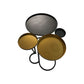 HSM Collection-Beistelltisch 4 Ebenen-61x53x50-Schwarz/Gold-Metall