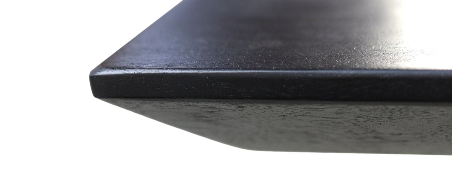 HSM Kollektion-Rechteckige Tischplatte Zürich-200x100x3,8-Schwarz-Mango