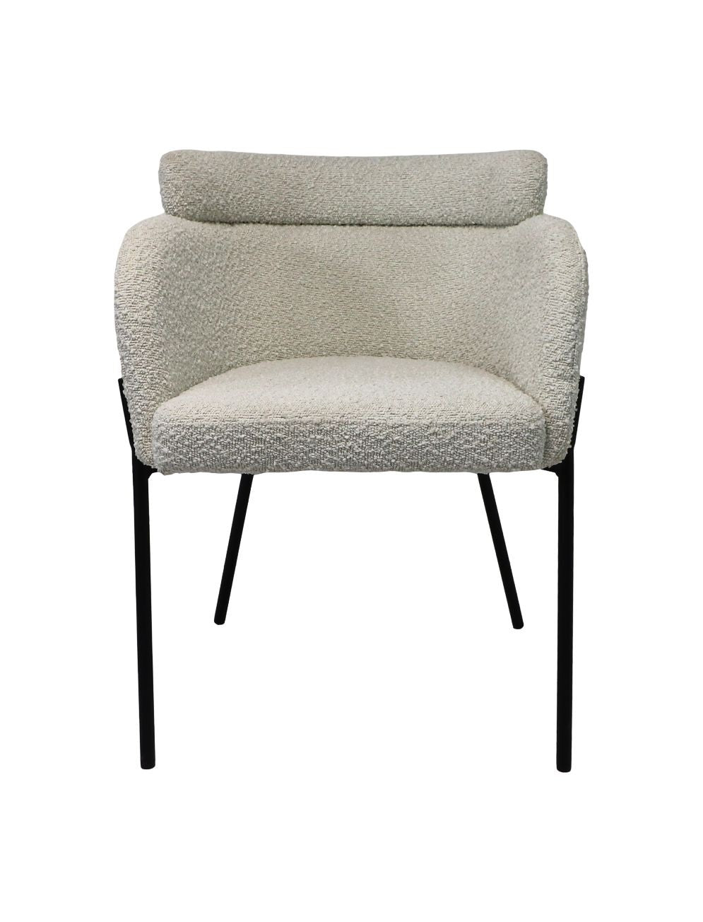 HSM Collection-Esszimmerstuhl Luca S/2-57x60x81-Weiß/Schwarz-Stoff/Metall