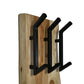 HSM Collection-Garderobenständer Vertikal 5 Haken-26x3x60-Natur/Schwarz-Akazie/Metall