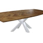 HSM Collection-Dänischer Esstisch Fishbone-200x100x76-Natur/Weiß-Eiche/Metall