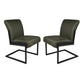 HSM Collection-Esszimmerstuhl Texas S/2-55x50x85-Grün/Schwarz-Leder/Metall