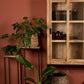 HSM Collection-Pflanzenständer S/2-40x40x110/30x30x90-Natur/Schwarz-Mango/Metall