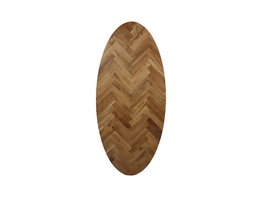 HSM Collection - Ovaler Tischplatte Fishbone - 240x110x4 - Natur-Eiche