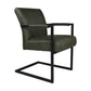 HSM Collection-Esszimmerstuhl Texas Mit Armlehne S/2-55x50x85-Grün/Schwarz-Leder/Metall