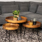 HSM Collection-Round Side Table Ventura-ø40x42-Natur/Schwarz-Mango/Metall