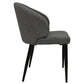 HSM Collection-Eetkamerstuhl Yuna S/2-60x54x82.5-Grau/Schwarz-Stoff/Metall