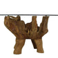 HSM Collection-Salontisch mit Glasplatte-ø60x45 (Glas ø 90)-Braun-Teak/Glas