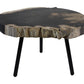 HSM Collection-Beistelltisch Versteinert -ø40/43x30-Sortiert/Schwarz-Stein/Metall