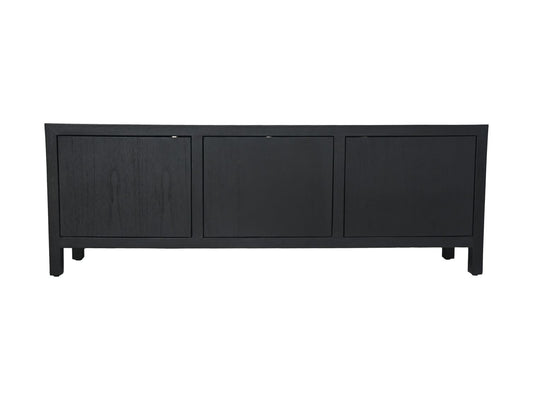 HSM Collection-TV-Schrank 3-türig-160x42x55-Schwarz-Teakfurnier