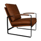 HSM Kollektion-Sessel Miami-95x65x95-Cognac/Schwarz-Leder/Metall