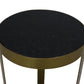 HSM Kollektion-Runder Beistelltisch-ø30x50-Schwarz/Gold-Marmor/Metall