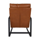 HSM Kollektion-Sessel Miami-95x65x95-Cognac/Schwarz-Leder/Metall