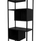 HSM Collection-Offenes Regal Manhattan-65x35x175-Schwarz-Metall