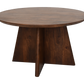 HSM Collection-Runde Couchtisch mit Kreuzbein-80x80x45-Braun-Mango