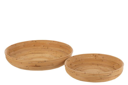 SET VON  2 SCHALEN RATTAN NATURELL