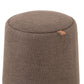 PUFF/BEISTELLTISCH RUND TEXTIL/HOLZ BRAUN