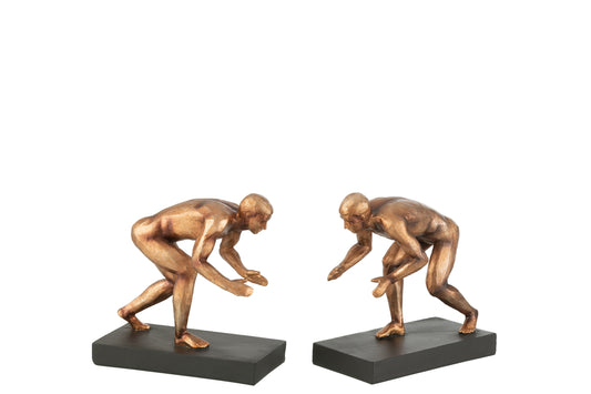 S/2 BUCHSTÜTZE SPORTLER POLY BRONZE