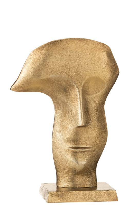 MASKE GESICHT AUF FUß METALL GOLD LARGE